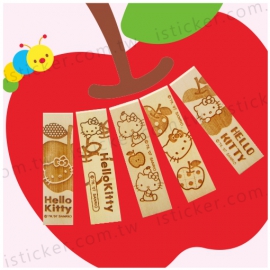 Hello Kitty 我愛蘋果系列 雷雕四分木印(圖)