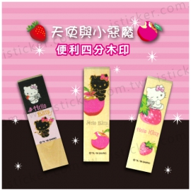 Hello Kitty 天使與小惡魔系列 四分木印(圖)